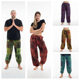 Wholesale Assorted set of 5 Unisex Indian Patchwork Cotton Pants with Elastic Ankles - $75.00