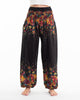 Floral Unisex Harem Pants in Black