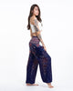 Peacock Feathers Unisex Harem Pants in Blue