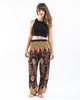 Peacock Paisley Unisex Harem Pants in Black