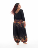 Plus Size Floral Unisex Harem Pants in Black