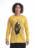 Wholesale Sure Design Unisex Hand of Om Long Sleeve T-Shirt Yellow - $10.00