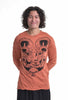 Sure Design Unisex Spiritual Shroom Cat Long Sleeve T-Shirt Orange