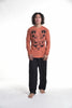 Sure Design Unisex Spiritual Shroom Cat Long Sleeve T-Shirt Orange