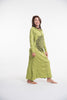 Sure Design Womens Lotus Mandala Long Sleeve Hoodie Dress Lime