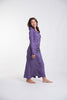 Sure Design Womens Lotus Om Long Sleeve Hoodie Dress Purple