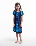 Wholesale Kids Paisley Mandalas Dress in Blue - $9.00