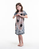 Wholesale Kids Paisley Mandalas Dress in Silver Gray - $9.00