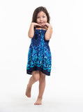 Wholesale Kids Paisley Mandalas Smock Dress in Blue - $9.00