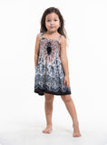 Wholesale Kids Paisley Mandalas Smock Dress in Silver Gray - $9.00