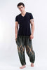 Diamond Peacock Unisex Harem Pants in Green