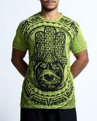 Sure Design Men's Hamsa Eye T-Shirt in Lime