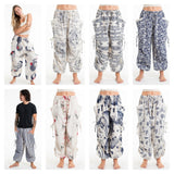 Wholesale Assorted set of 5 Unisex Printed Cotton Drawstring Pants 02 - $60.00