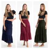 Wholesale Assorted set of 5 Solid Color Midi Skirt - $52.50