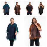 Wholesale Assorted set of 3 Unisex Stonewash Hooded Poncho - $54.00