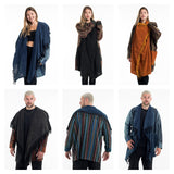 Wholesale Assorted set of 3 Unisex Tribal Stonewash Cloak Jacket - $72.00