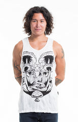 Sure Design Men's Spiritual Shroom Cat Tank Top White