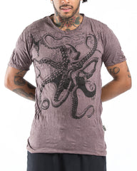 Sure Design Men's Octopus T-Shirt Brown