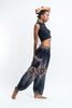 Diamond Peacock Unisex Harem Pants in Black