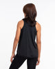 Super Soft Cotton Womens Feather Necklace Tank Top in Black