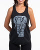 Super Soft Cotton Womens Regal Elephant Tank Top in Black