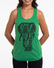 Super Soft Cotton Womens Regal Elephant Tank Top in Green