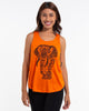 Super Soft Cotton Womens Regal Elephant Tank Top in Orange