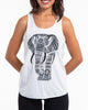 Super Soft Cotton Womens Regal Elephant Tank Top in White