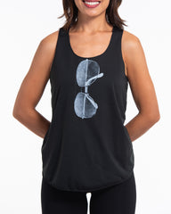 Super Soft Cotton Womens Sunglasses Tank Top in Black