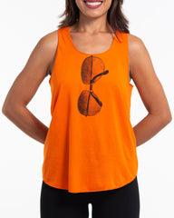 Super Soft Cotton Womens Sunglasses Tank Top in Orange