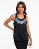 Super Soft Cotton Womens Feather Necklace Tank Top in Black