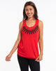 Super Soft Cotton Womens Feather Necklace Tank Top in Red