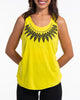 Super Soft Cotton Womens Feather Necklace Tank Top in Yellow