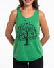 Super Soft Cotton Womens Tree Tank Top in Green