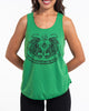 Super Soft Cotton Womens Tiger Tattoo Tank Top in Green