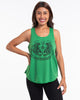 Super Soft Cotton Womens Tiger Tattoo Tank Top in Green