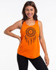 Super Soft Cotton Womens Dreamcatcher Tank Top in Orange