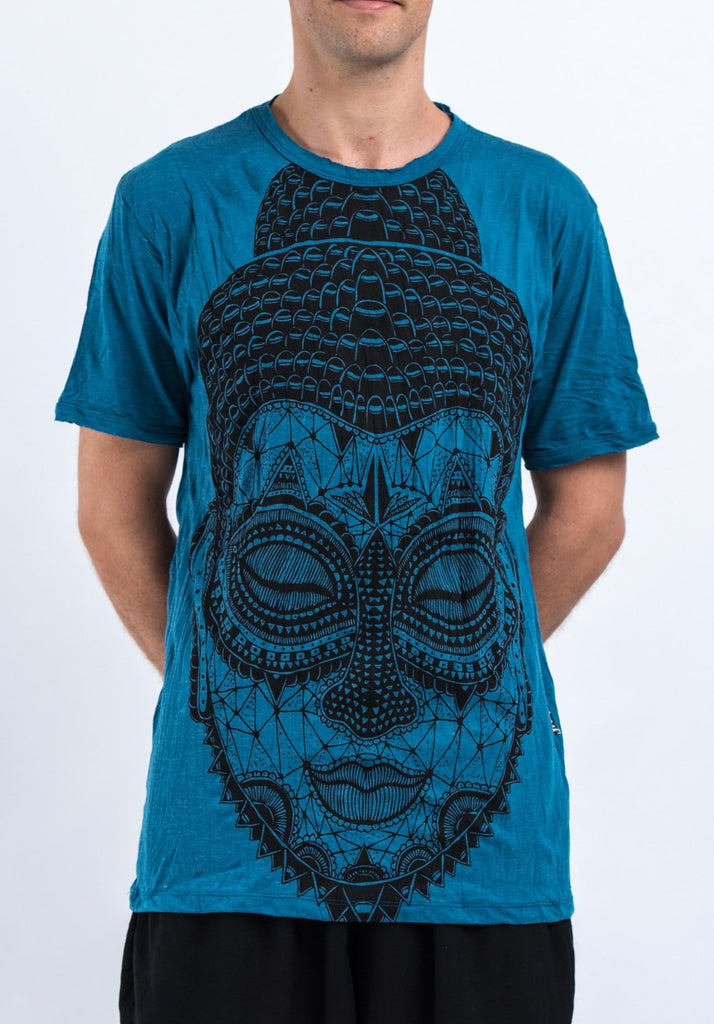 Før konstruktion protest Sure Design Men's Buddha Head T-Shirt Denim Blue – Sure Design Wholesale