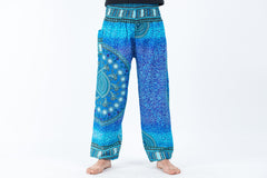 Tribal Chakras Unisex Harem Pants in Blue