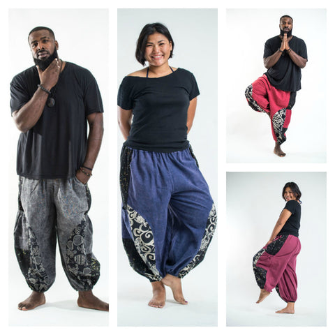 Assorted set of 5 PLUS SIZE Stone Washed Patchwork Unisex Pants