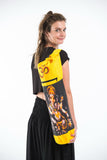 Wholesale Yellow Embroidered Ohm + Ganesha Print Cotton & Hemp Yoga Mat Bag - $14.00