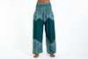 Floral Mandalas Unisex Harem Pants in Turquoise