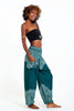 Floral Mandalas Unisex Harem Pants in Turquoise