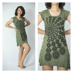 Sure Design Women's Chakra Fractal Dress Green