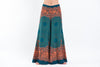 Geometric Mandalas Straight Cut Wide Leg Palazzo with Elastic Back Waistband in Turquoise