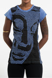 Wholesale Sure Design Women's Big Buddha Face T-Shirt Blue - $8.00