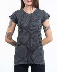 Sure Design Women's Om Tree T-Shirt Black