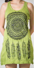 Sure Design Women's Dreamcatcher Tank Dress Lime