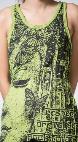 Sure Design Women's Butterfly Buddha Tank Top Lime