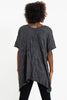 Sure Design Women's Lotus Mandala Loose V Neck T-Shirt Silver on Black